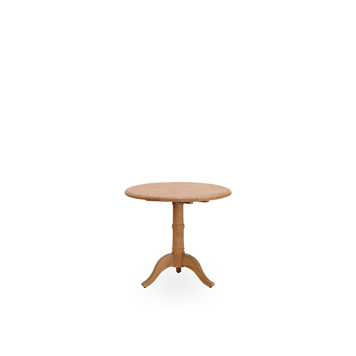 This is a close-up image of Michel Teak Dining Table Ø80 cm in teak indoor.