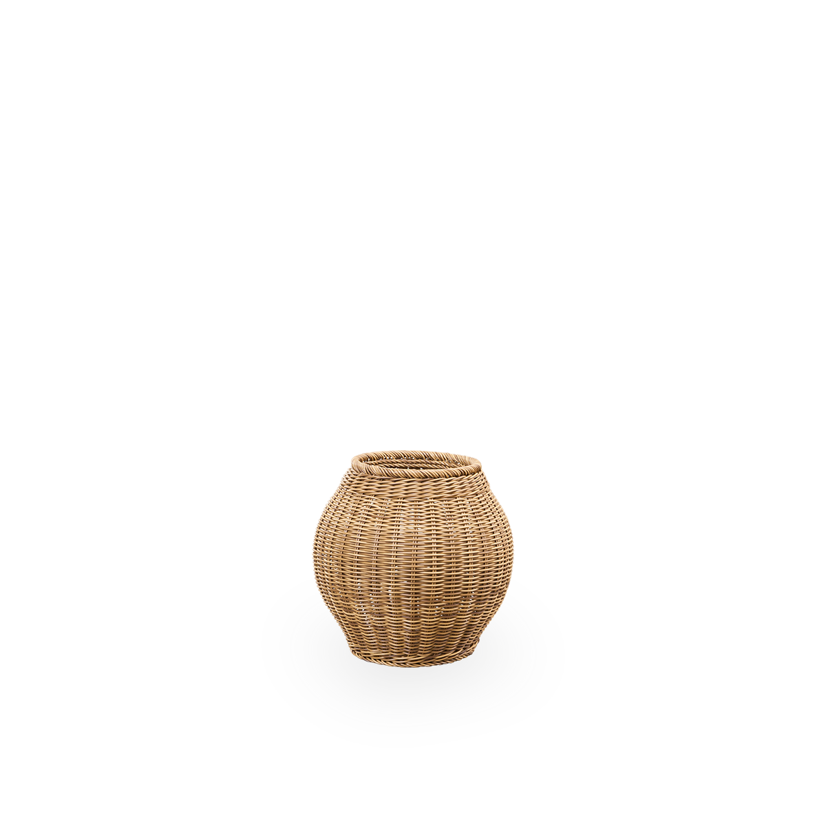 Ellis outdoor basket in Chestnut color, handwoven from 70% recycled and 30% new ArtFibre. Ø40 cm.