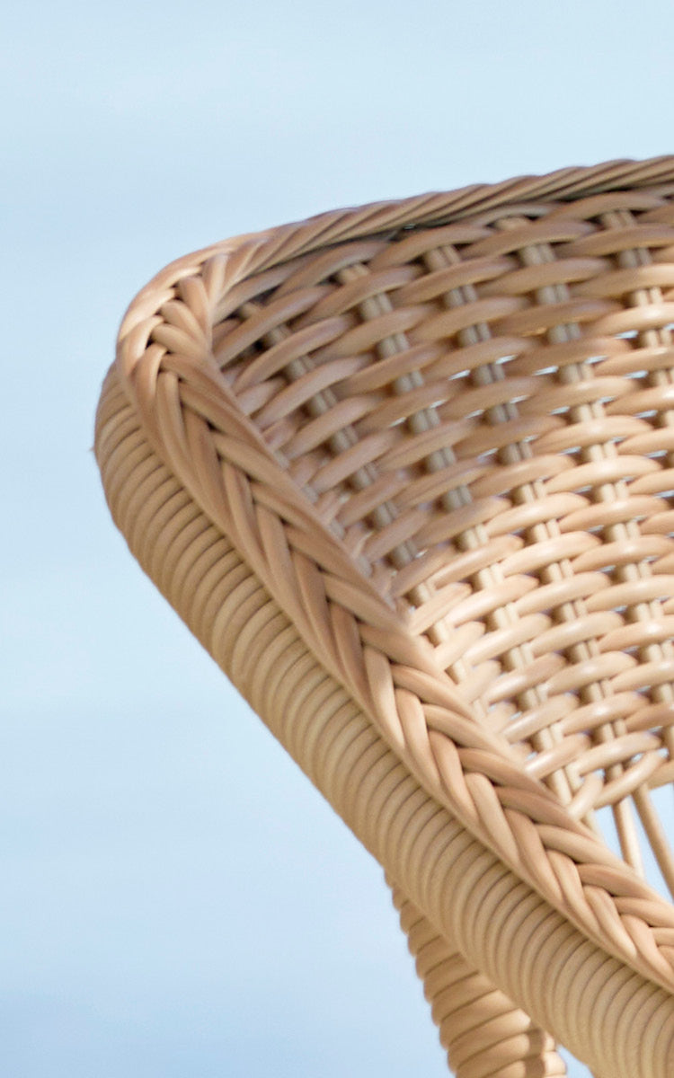 This is a close-up image of Charlot Chair in natural ArtFibre Aluminium.