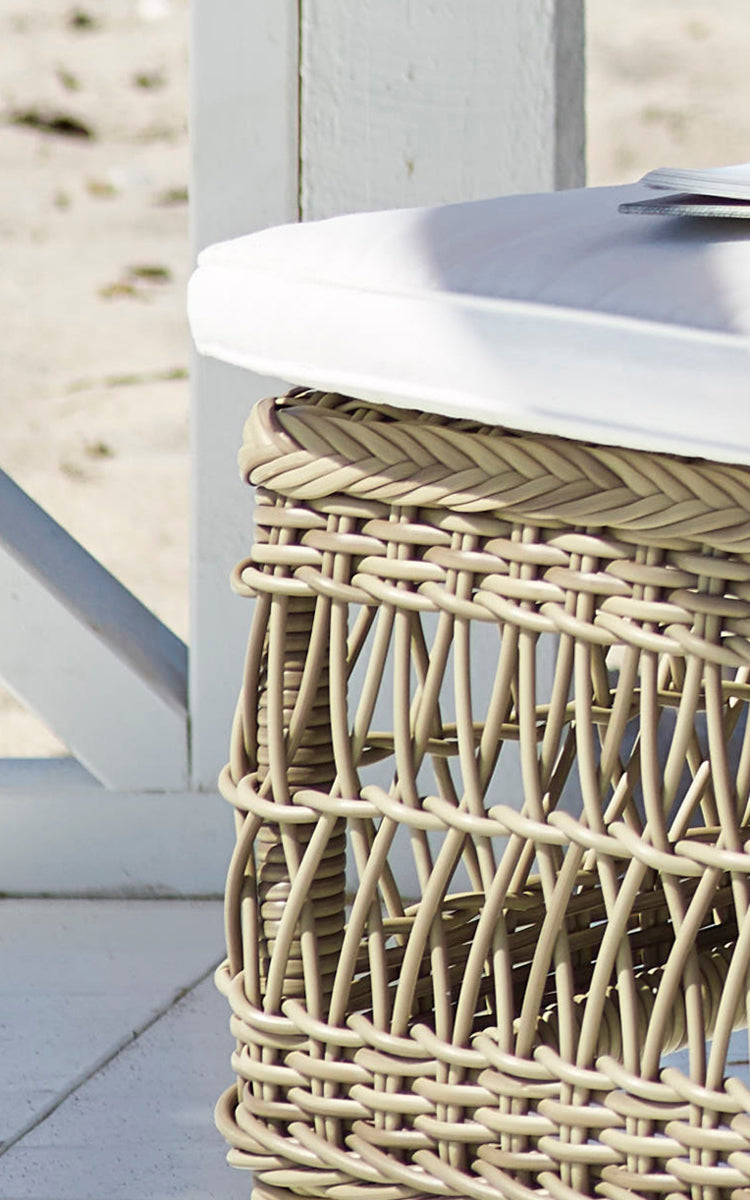 This is a close-up image of Daisy Sunbed in antique Grey ArtFibre Aluminium.