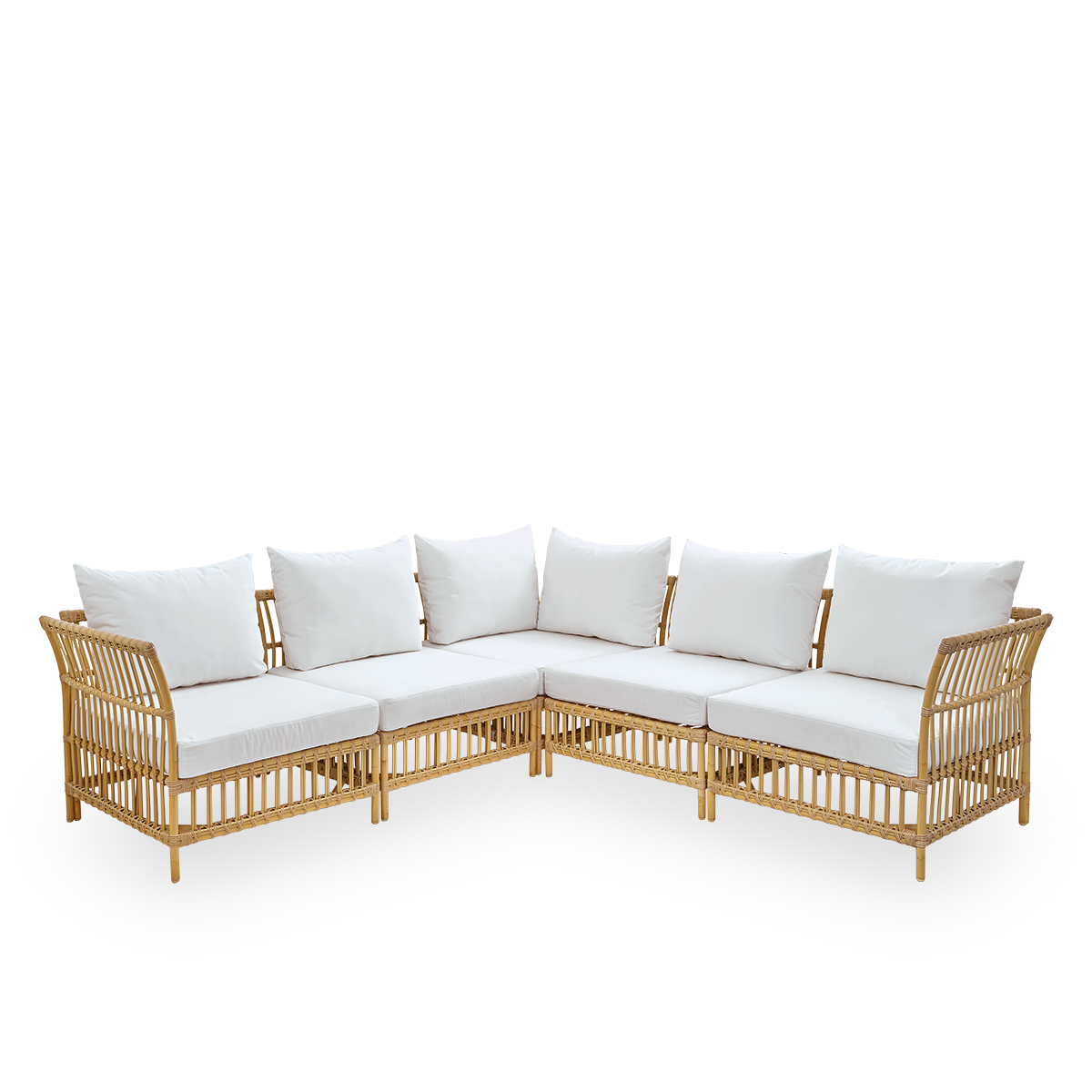 This is a close-up image of Maggie Sofa Corner Module in natural aluminium artfibre.