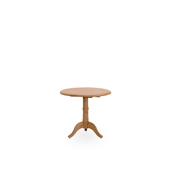 This is a close-up image of Michel Teak Dining Table Ø80 cm in teak indoor.