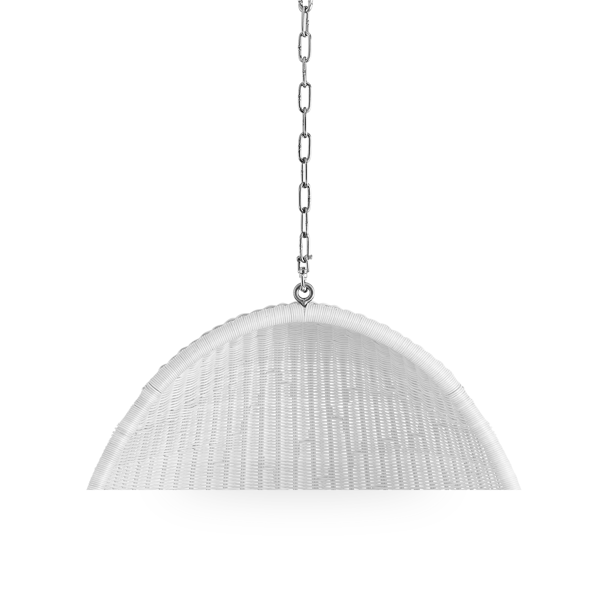 This is a close-up image of Chain Hanging Egg in metal.