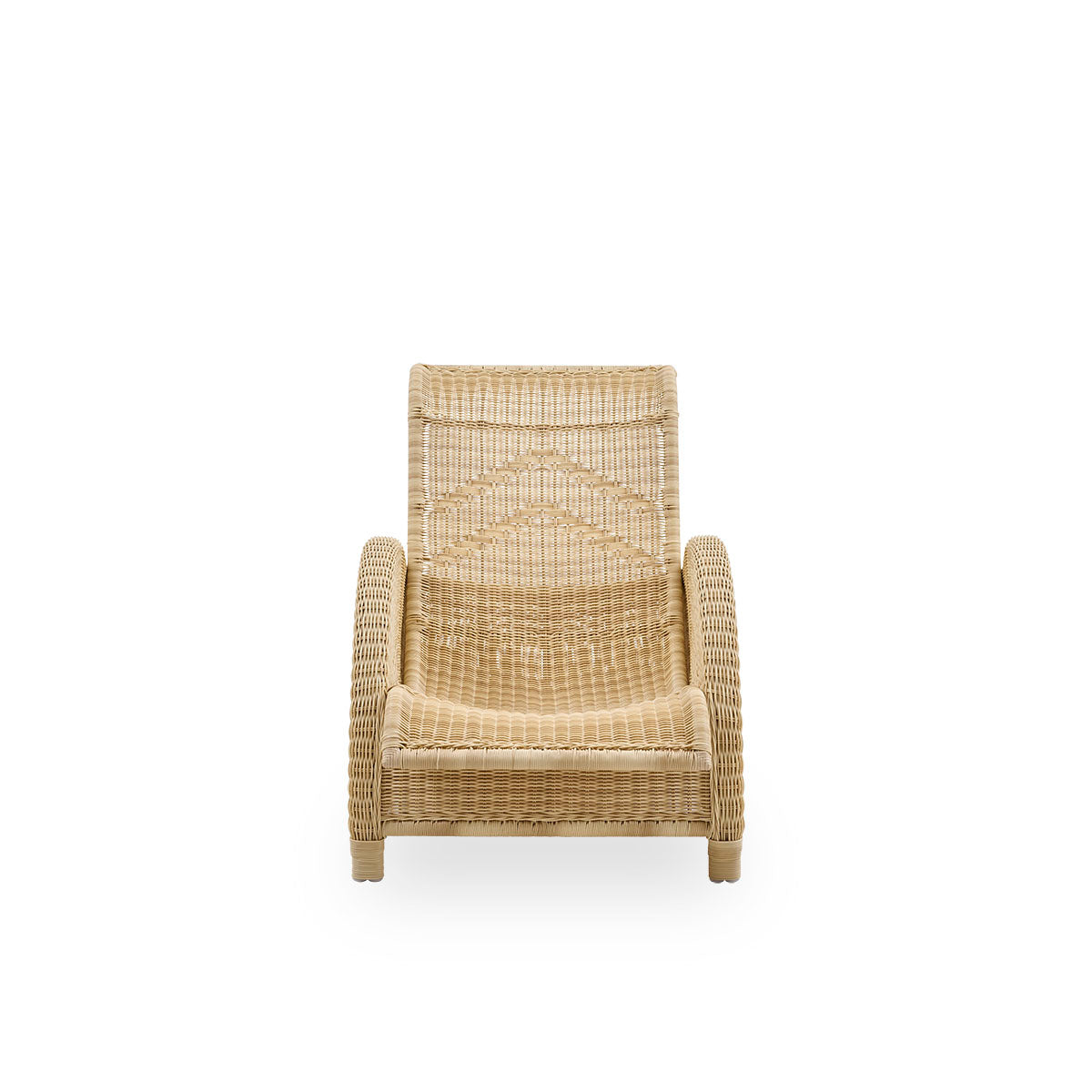 Front view of the Paris outdoor lounge chair, iconic design by Arne Jacobsen.
Aluminium frame fully woven with ArtFibre.