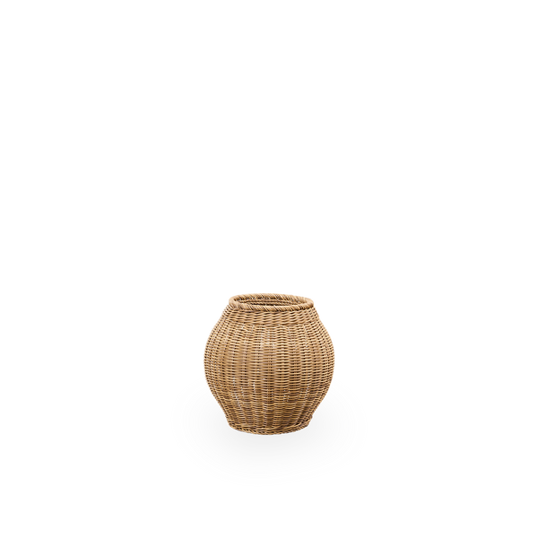 Ellis outdoor basket in Chestnut color, handwoven from 70% recycled and 30% new ArtFibre. Ø40 cm.