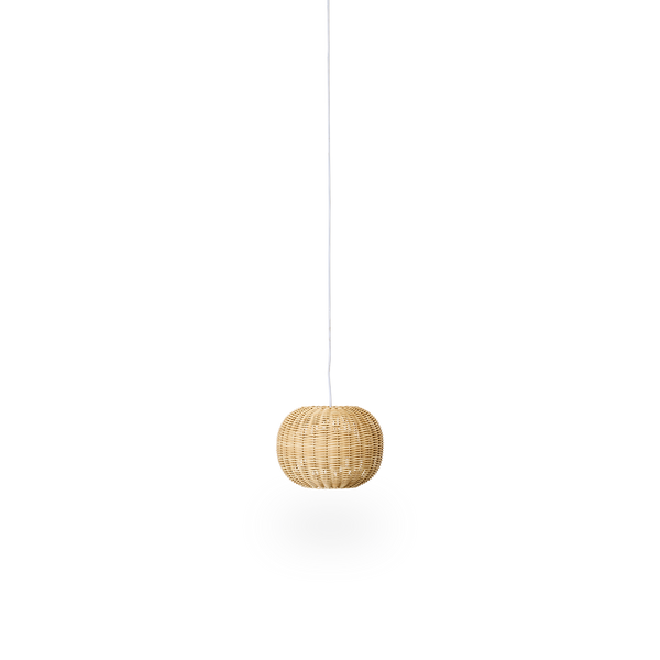 Tangelo outdoor lampshade designed by Darcy Clarke, size Extra Small, Ø24 cm. Handcrafted in weather-resistant ArtFibre with an inner steel frame giving it a good weight and stability.