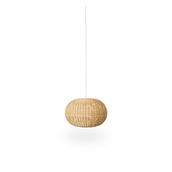 Tangelo outdoor lampshade designed by Darcy Clarke, size Small, Ø37 cm. Handcrafted in weather-resistant ArtFibre with an inner steel frame giving it a good weight and stability.