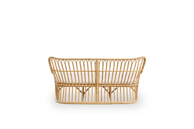 Plain back view of Tulip wicker sofa designed by Tove Kindt-Larsen, with soft organic lines. Handcrafted from high-quality Indonesian rattan.
