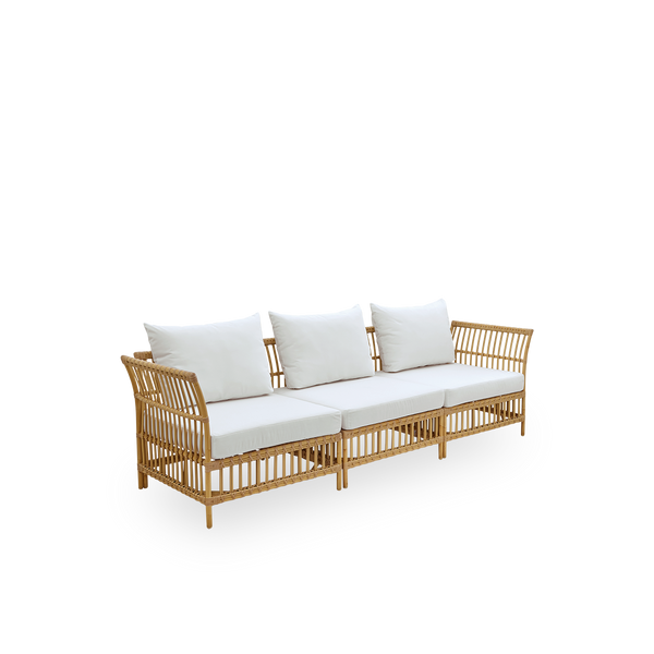 This is a close-up image of Maggie Sofa Corner Module in natural aluminium artfibre.