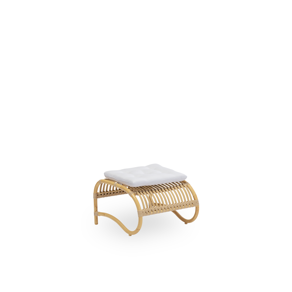 This is an image of Teddy footstool cushion for outdoor use with A670 fabric.