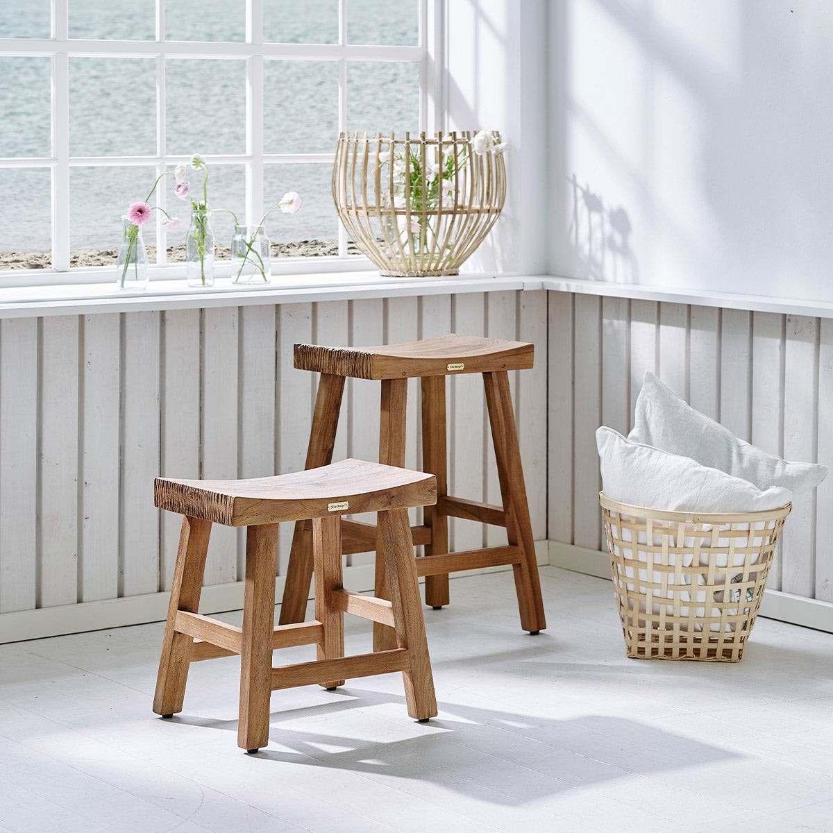 Charles Teak Counter Stool